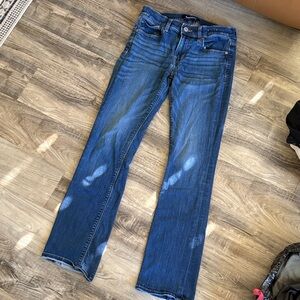 EXPRESS Blue Barely Boot Stretch Blue Jeans Mid Rise Womens Suze 6R